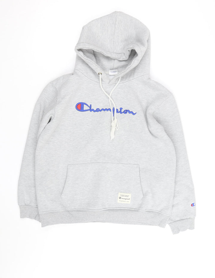 Champion Men's Grey XL Pullover Hoodie Embroidered Logo