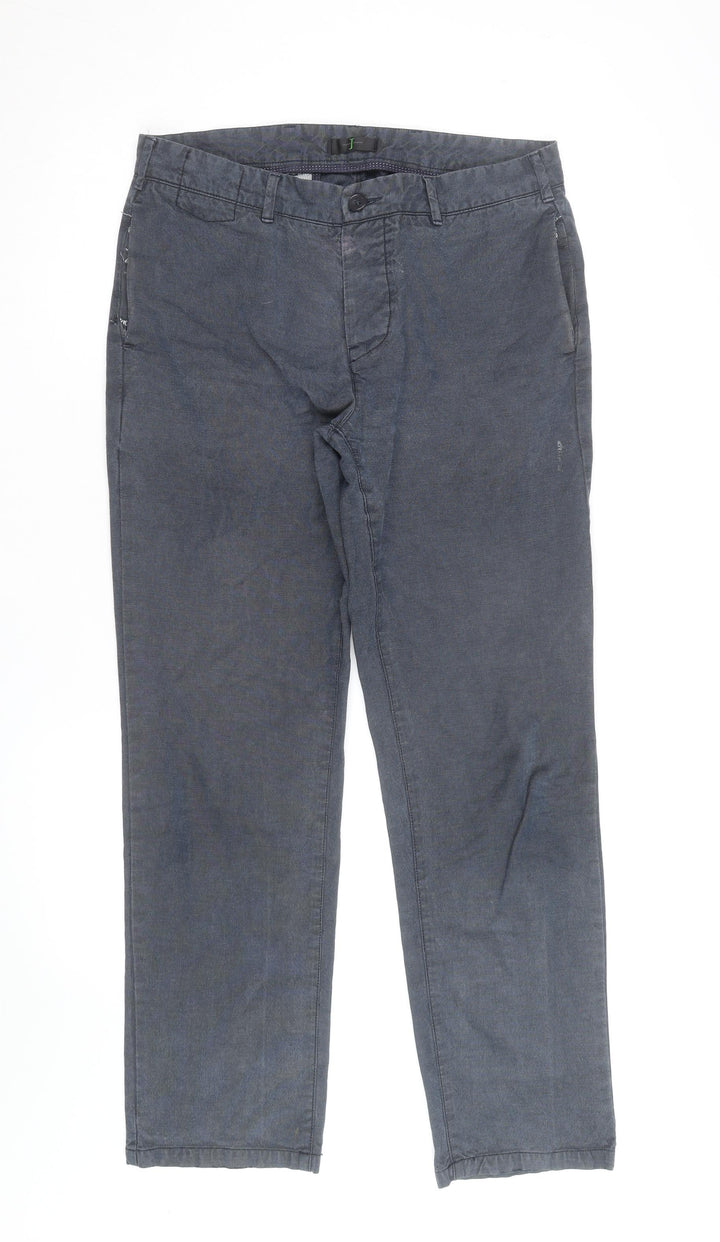 Jacamo Men's Blue Chino Trousers 34R Cotton Blend Regular Fit