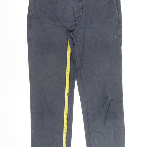 Jacamo Men's Blue Chino Trousers 34R Cotton Blend Regular Fit