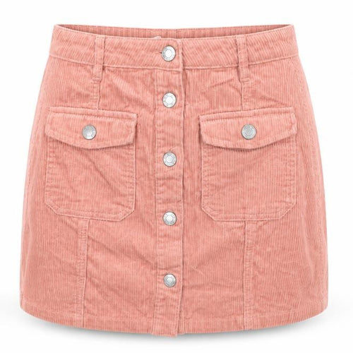 Stradivarius Women Pink Corduroy A-Line Button Mini Skirt Size 6