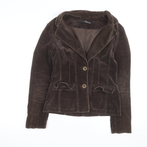 Jane Norman Women Brown Corduroy Blazer Jacket Size 12