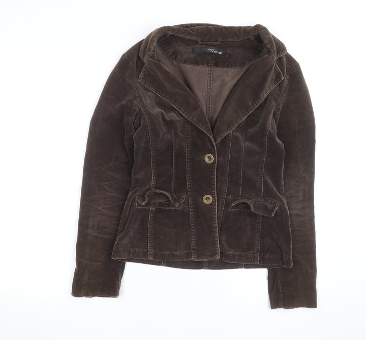 Jane Norman Women Brown Corduroy Blazer Jacket Size 12