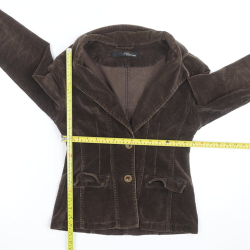 Jane Norman Women Brown Corduroy Blazer Jacket Size 12