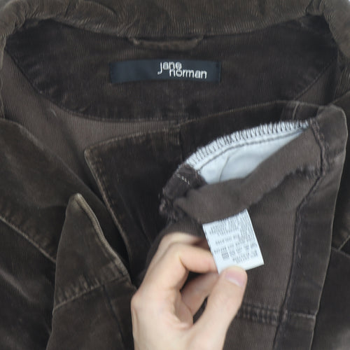 Jane Norman Women Brown Corduroy Blazer Jacket Size 12