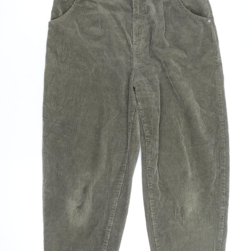 Mango Women's Green Corduroy Chino Trousers Size 10