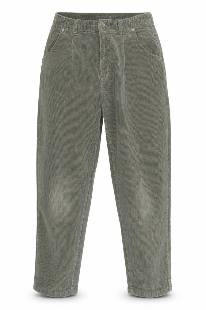 Mango Women's Green Corduroy Chino Trousers Size 10