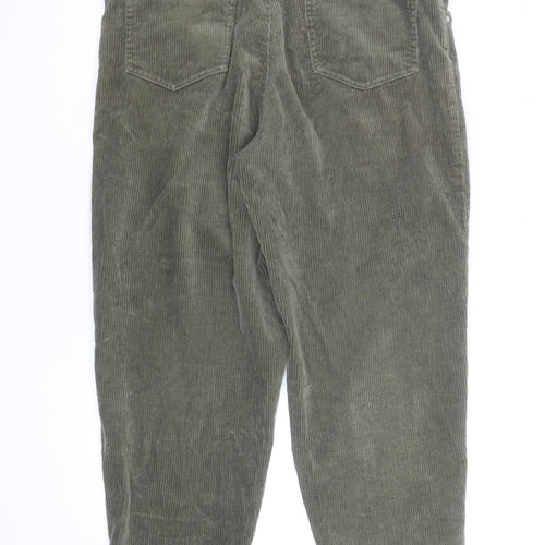 Mango Women's Green Corduroy Chino Trousers Size 10