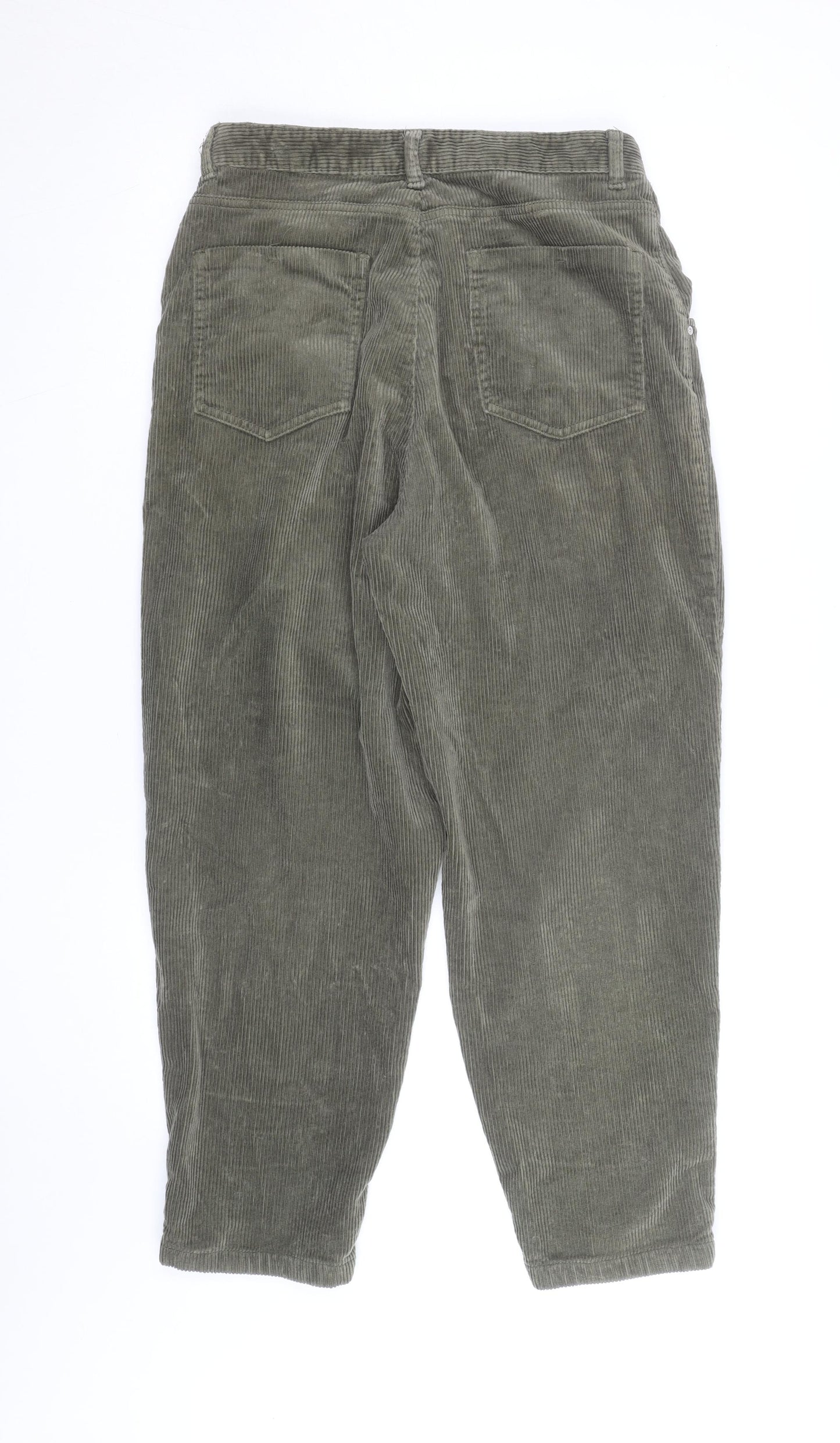 Mango Women's Green Corduroy Chino Trousers Size 10