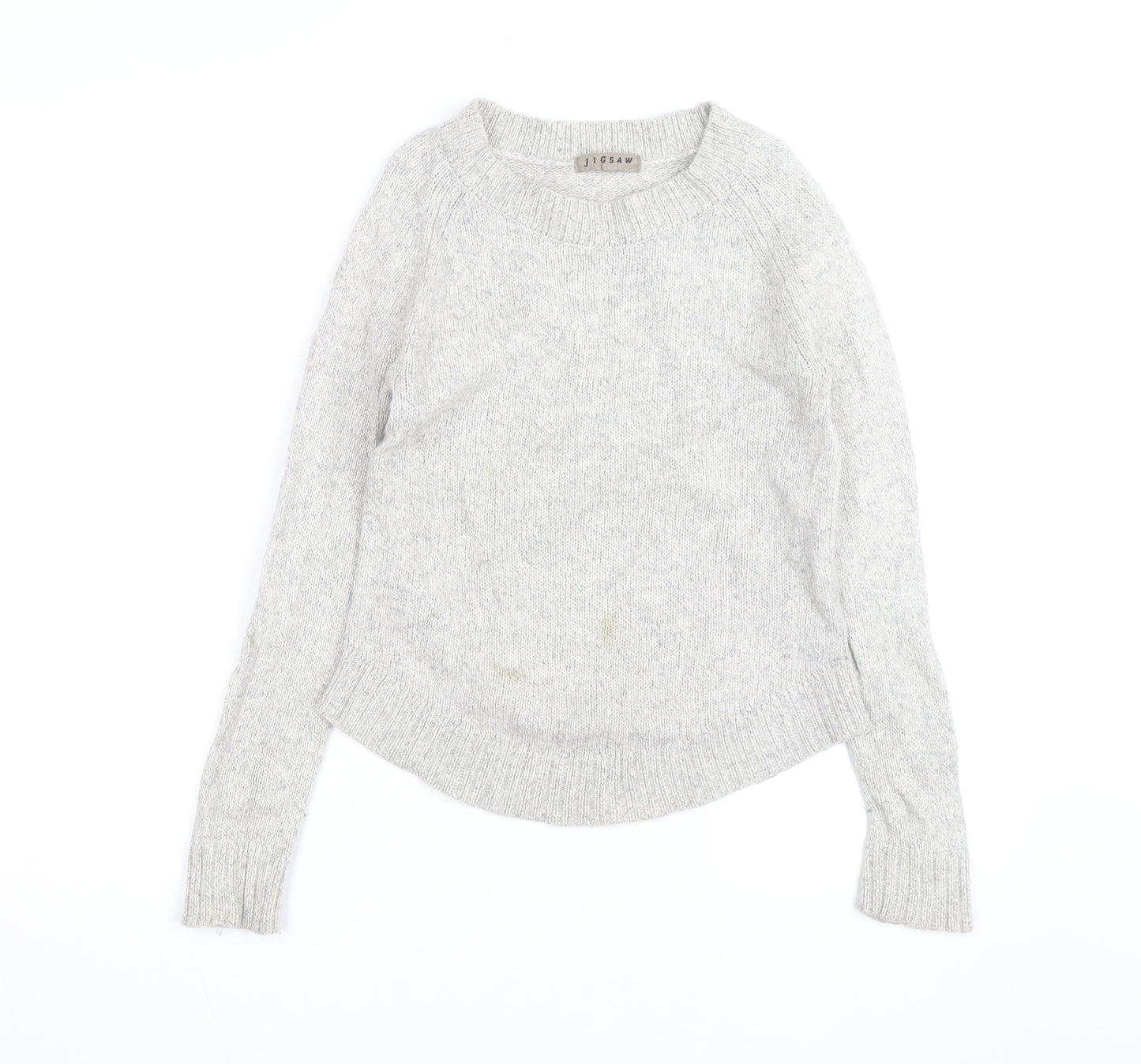 Jigsaw Womens Grey Wool Crew Neck Pullover Jumper Size S