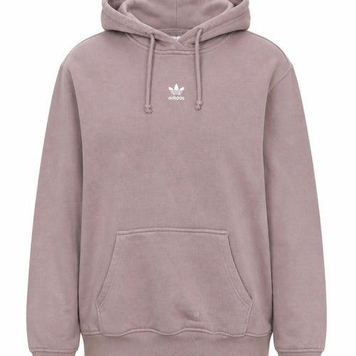 Adidas Women Mauve Hoodie Size 10 Pullover Logo Cotton Blend