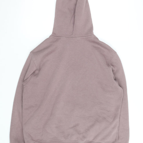 Adidas Women Mauve Hoodie Size 10 Pullover Logo Cotton Blend