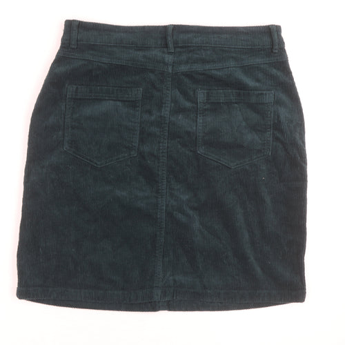 M&Co Women's Green Corduroy Knee Length Skirt UK 12 Straight Style