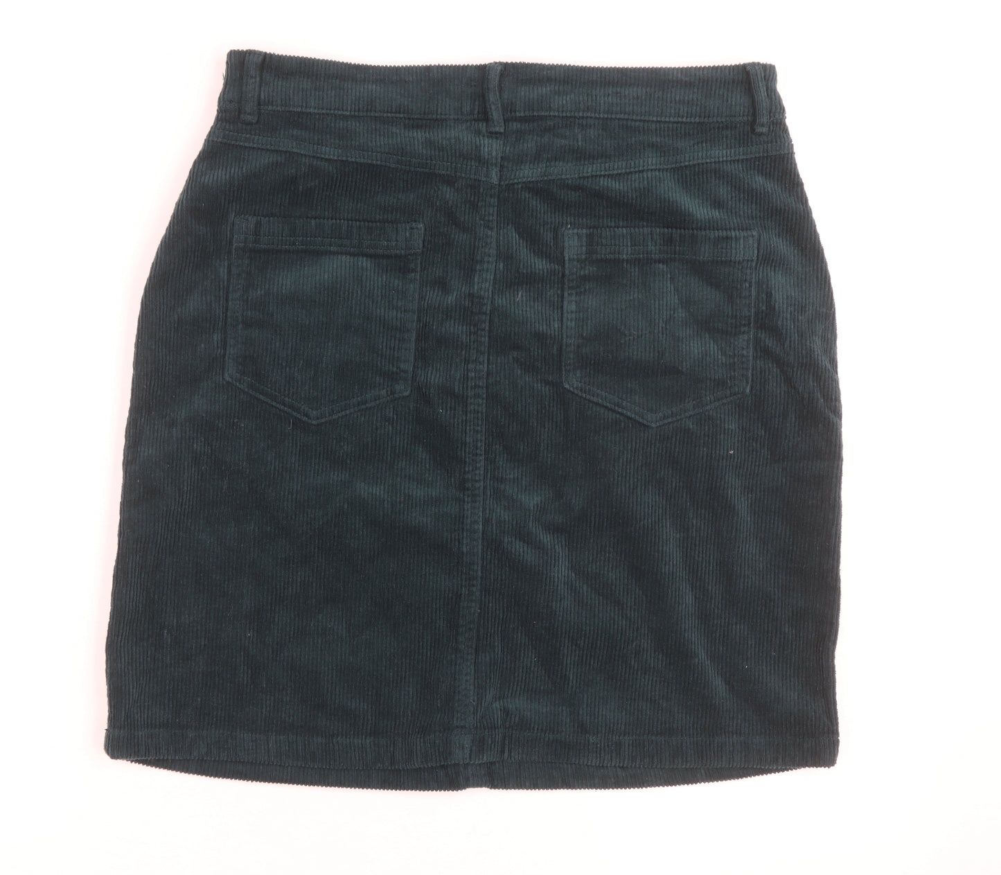 M&Co Women's Green Corduroy Knee Length Skirt UK 12 Straight Style