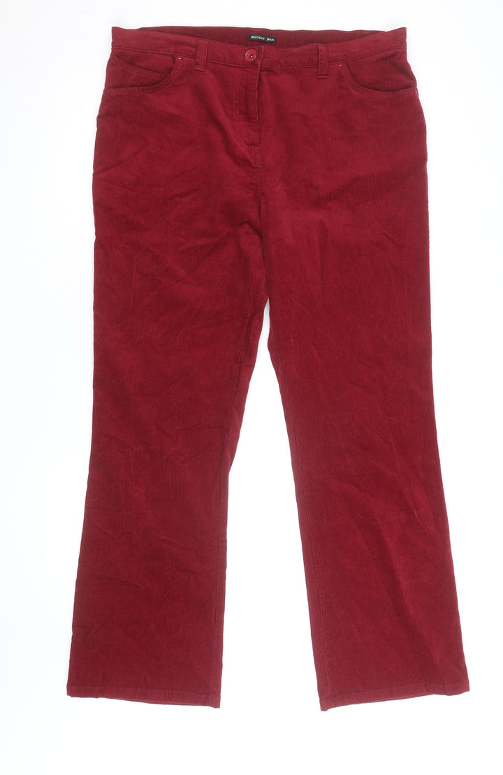 Marks and Spencer Women’s Red Corduroy Straight Jeans Size 18