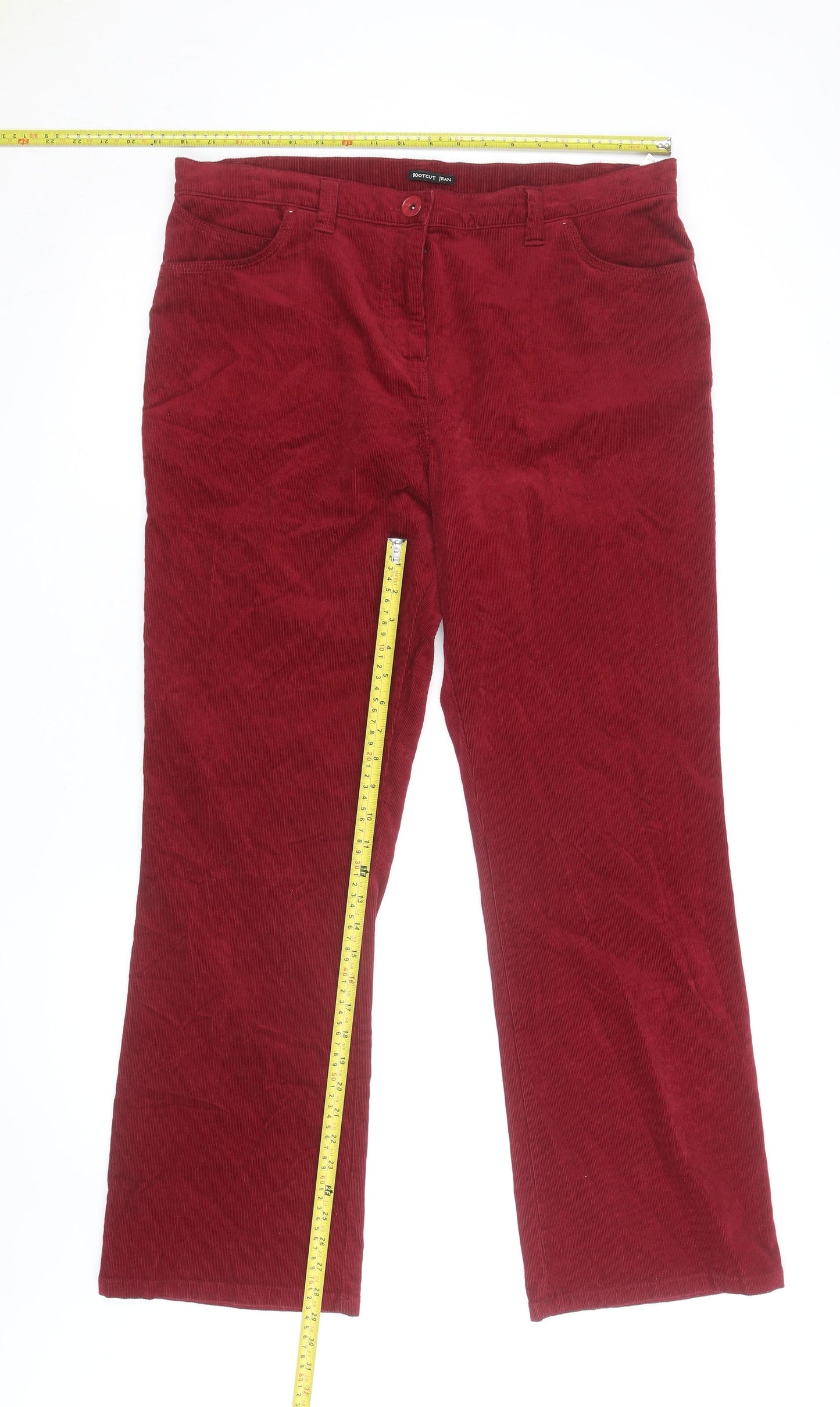 Marks and Spencer Women’s Red Corduroy Straight Jeans Size 18