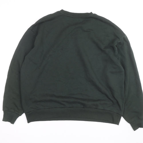 Stradivarius Unisex Dark Green French Riviera Graphic Sweatshirt Size S