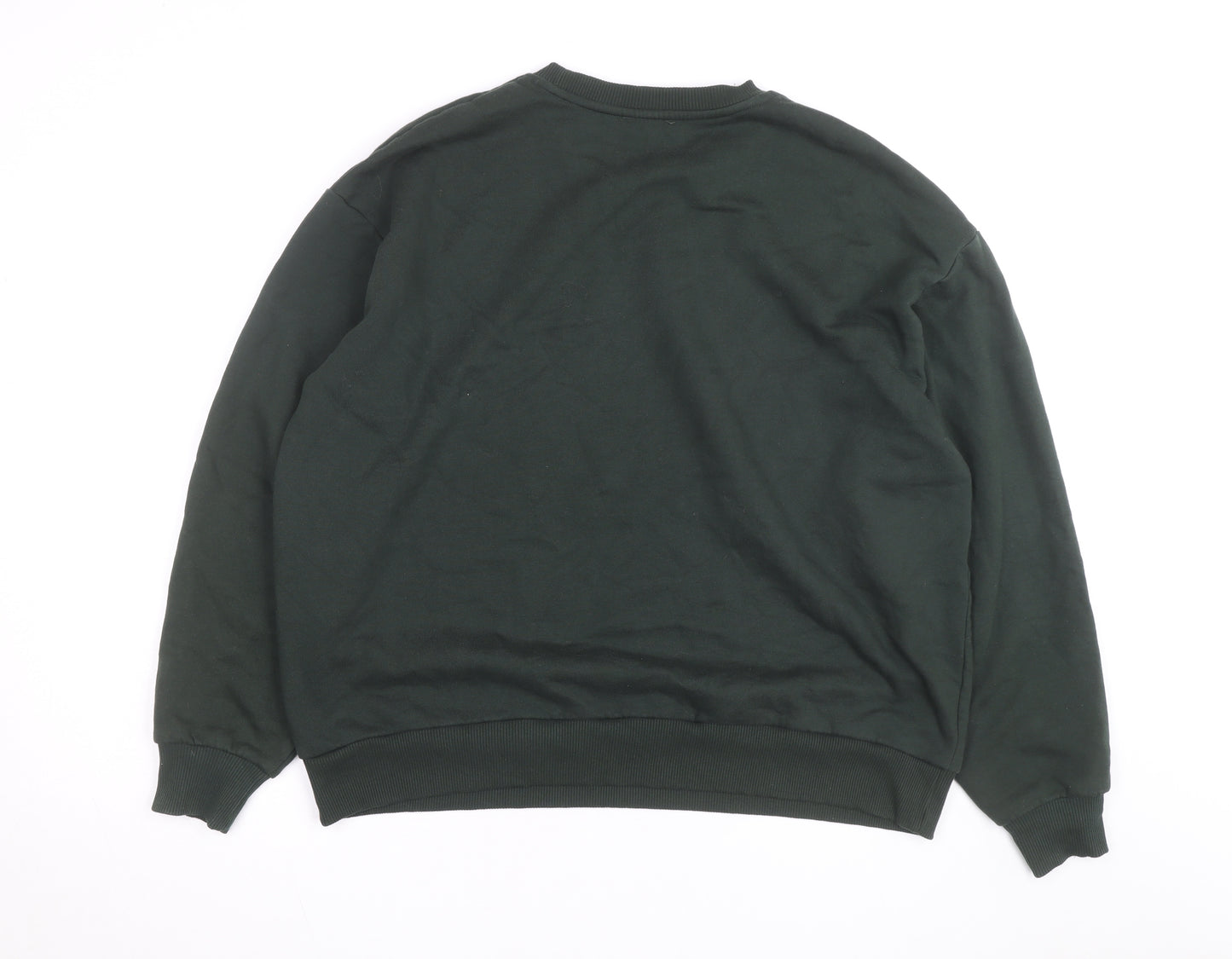 Stradivarius Unisex Dark Green French Riviera Graphic Sweatshirt Size S