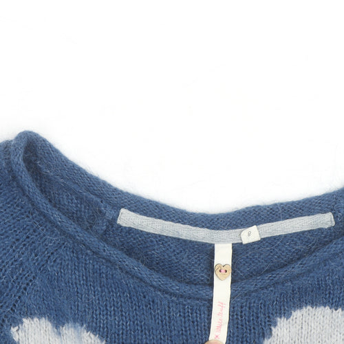 Holly Willoughby Women’s Blue Heart Knit Pullover Jumper Size 8