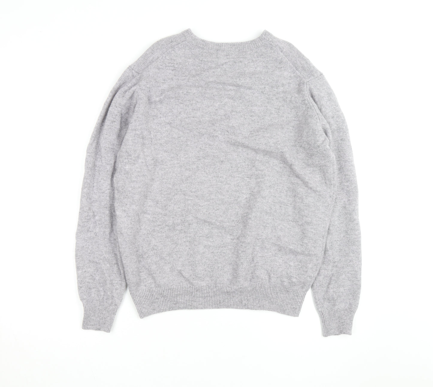James Pringle Men's Grey Wool V-Neck Jumper Size L Classic Knit