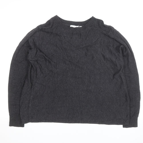 The White Company Women's Grey Crew Neck Jumper Size 16 Wool Blend