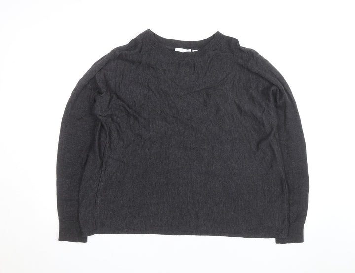 The White Company Women's Grey Crew Neck Jumper Size 16 Wool Blend