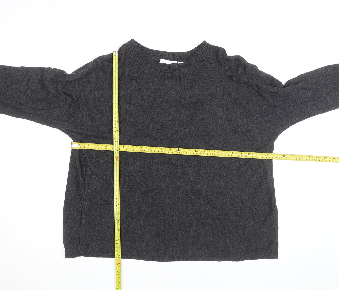 The White Company Women's Grey Crew Neck Jumper Size 16 Wool Blend