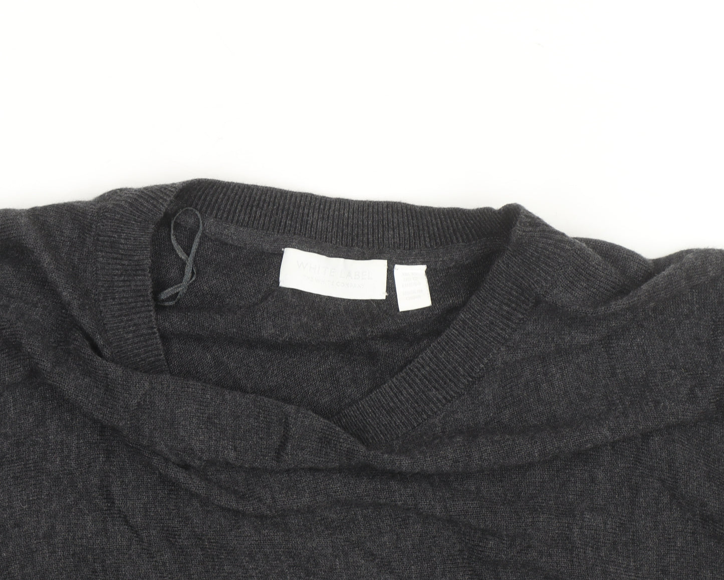 The White Company Women's Grey Crew Neck Jumper Size 16 Wool Blend