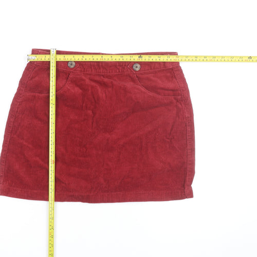 Tu Women Red Corduroy Petite Skirt Size 12 Short Straight Style