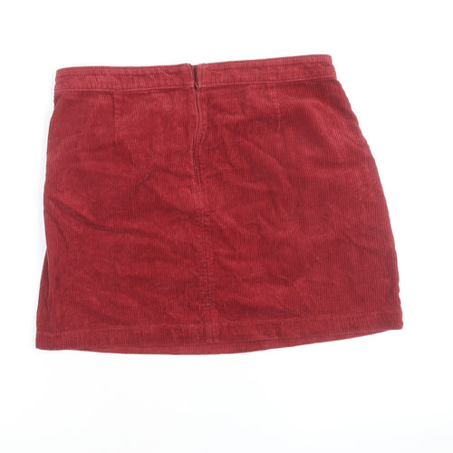 Tu Women Red Corduroy Petite Skirt Size 12 Short Straight Style