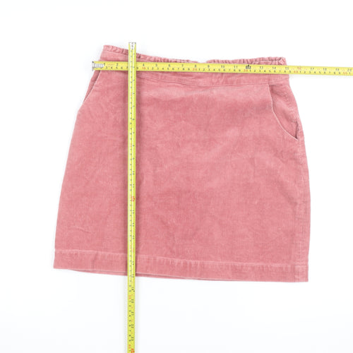 Oliver Bonas Womens Pink Corduroy Mini Skirt Size 10