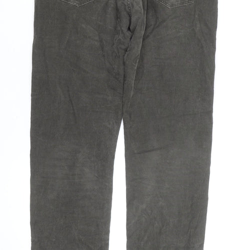Uniqlo Men's Grey Corduroy Straight Jeans Size M Regular Fit