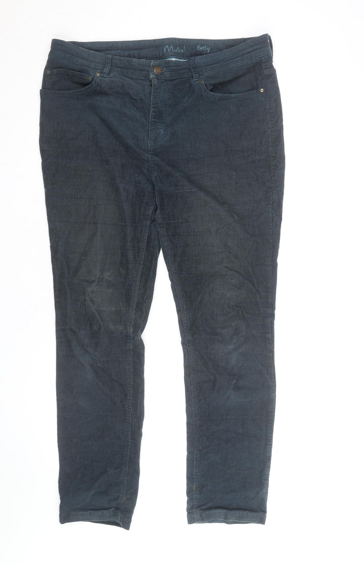 Mistral Women’s Blue Corduroy Straight Jeans Size 16