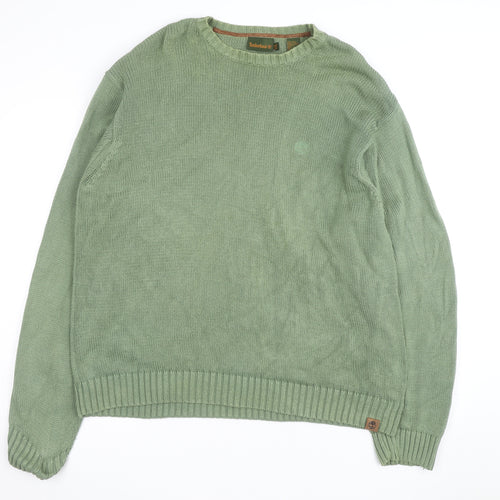 Timberland Men’s Green Cotton Crew Neck Jumper 2XL Pullover
