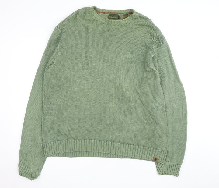 Timberland Men’s Green Cotton Crew Neck Jumper 2XL Pullover