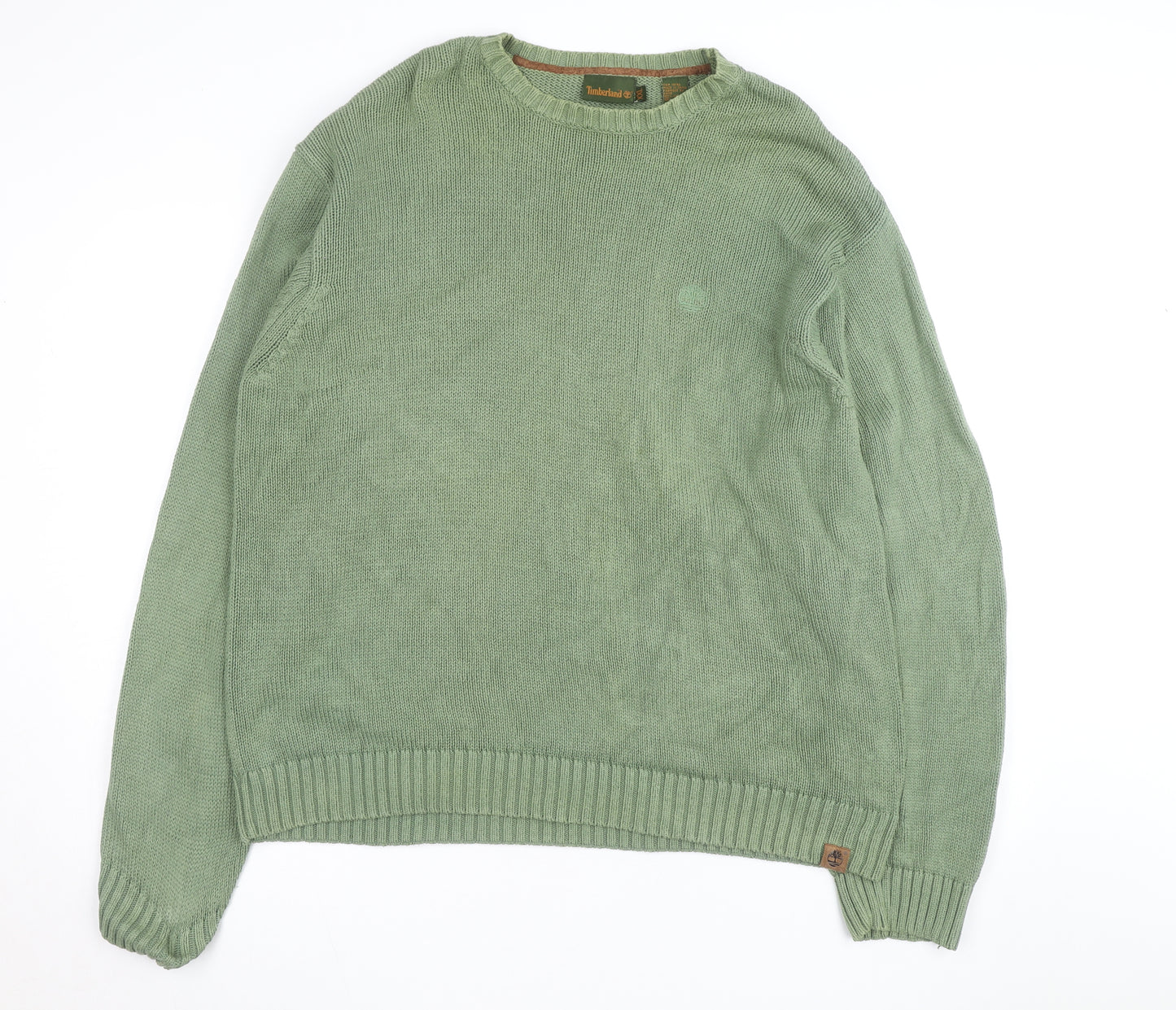 Timberland Men’s Green Cotton Crew Neck Jumper 2XL Pullover