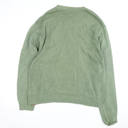 Timberland Men’s Green Cotton Crew Neck Jumper 2XL Pullover