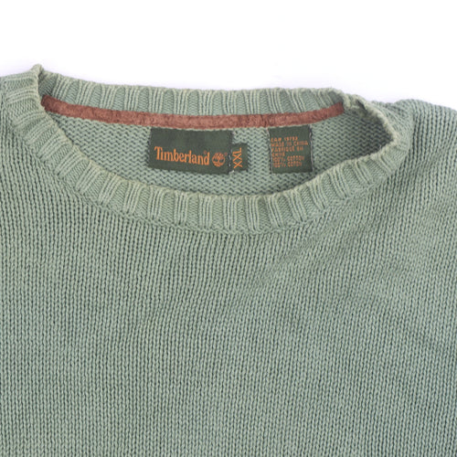 Timberland Men’s Green Cotton Crew Neck Jumper 2XL Pullover