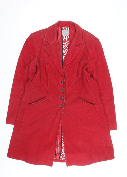 Marks and Spencer Per Una Red Corduroy Long Coat Women’s Size 14