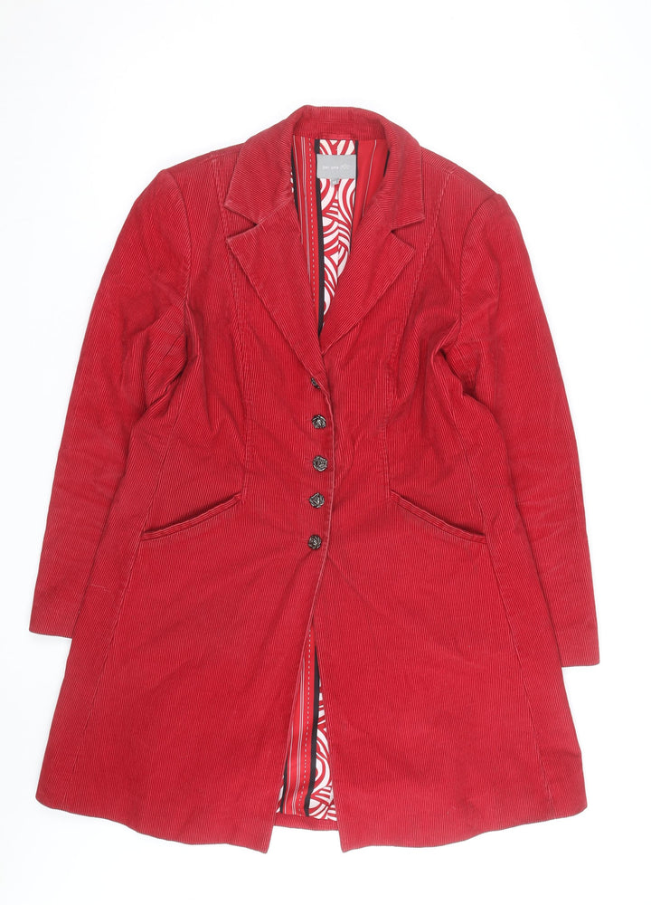 Marks and Spencer Per Una Red Corduroy Long Coat Women’s Size 14