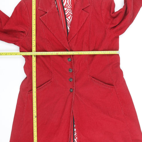 Marks and Spencer Per Una Red Corduroy Long Coat Women’s Size 14