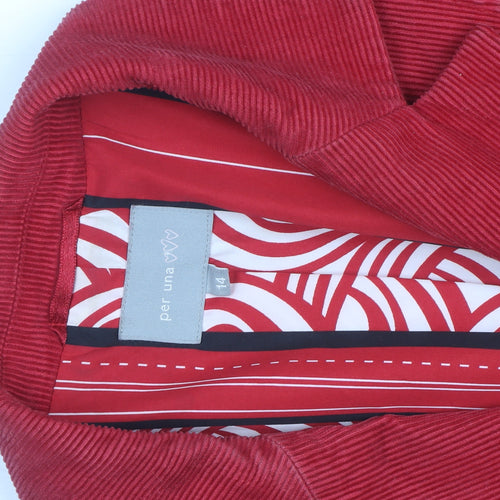 Marks and Spencer Per Una Red Corduroy Long Coat Women’s Size 14