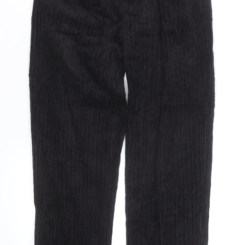 Club Montana Men's Black Corduroy Straight Leg Jeans 32W Regular Fit