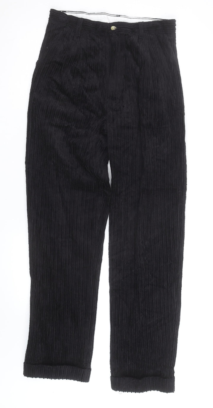 Club Montana Men's Black Corduroy Straight Leg Jeans 32W Regular Fit