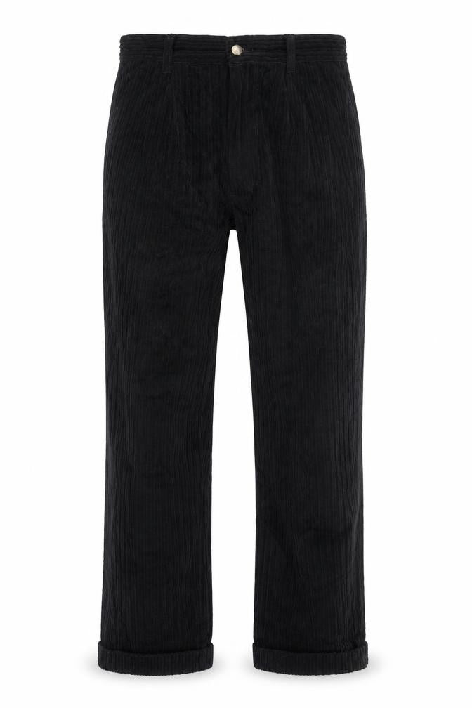 Club Montana Men's Black Corduroy Straight Leg Jeans 32W Regular Fit