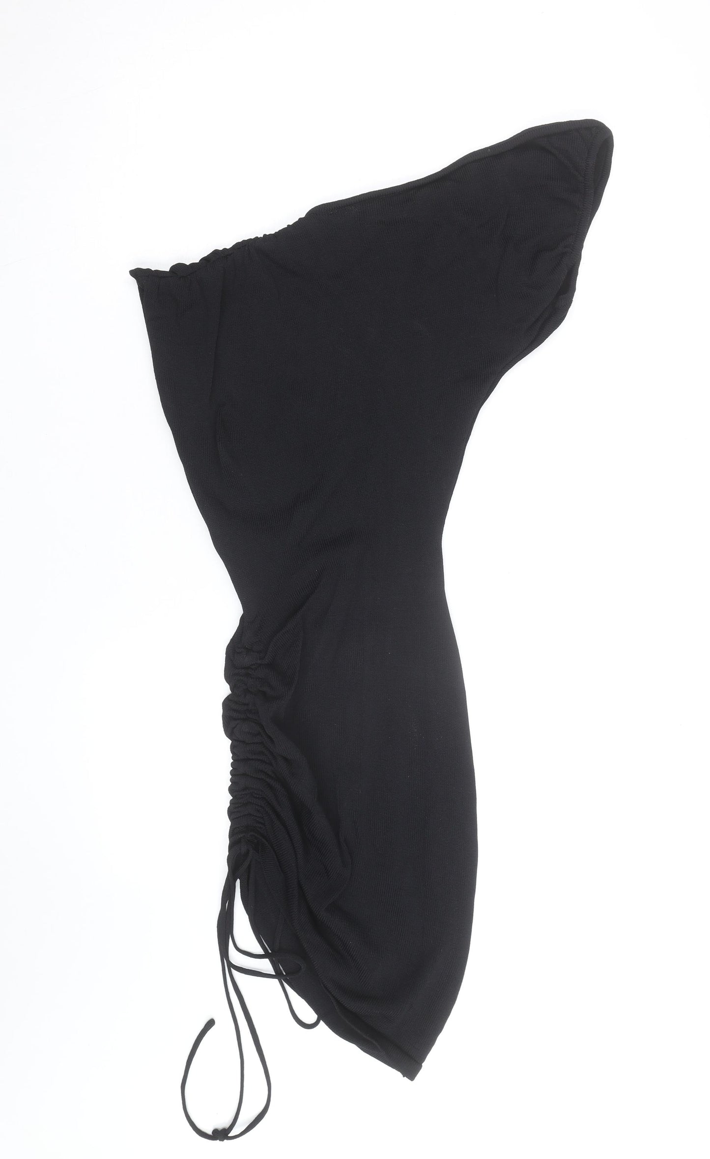 Wander Doll Women’s Black XS One Shoulder Ruched Bodycon Dress