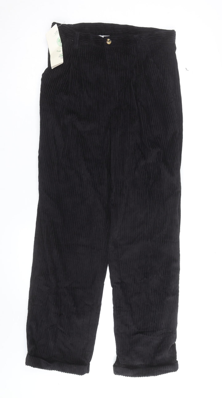 Club Montana Men's Black Corduroy Straight Jeans Size 33 Regular Fit