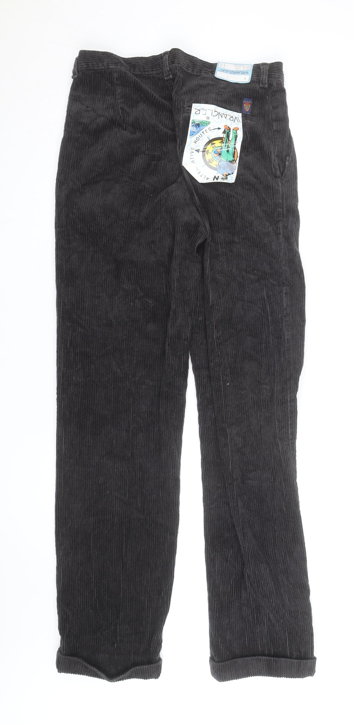 Wrangler Men's Black Corduroy Straight Jeans 32W 34L Regular Fit