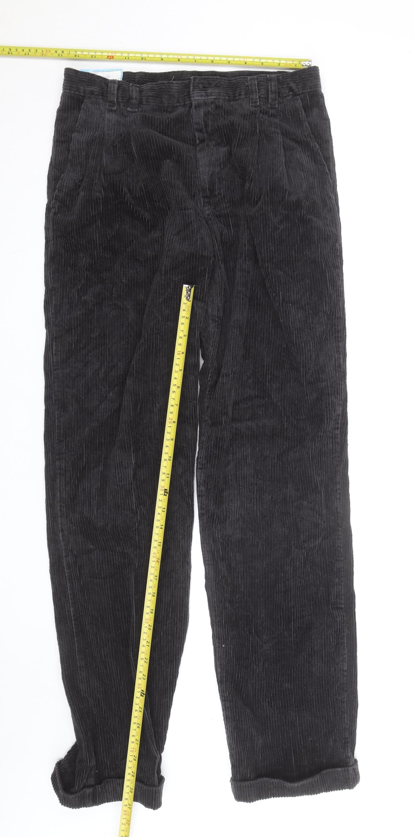 Wrangler Mens Black Corduroy Straight Jeans Size 32x31 Classic Fit