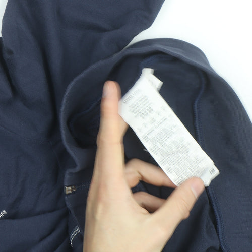 Emporio Armani EA7 Men's Blue Full Zip Hoodie Size M Rhinestone Logo