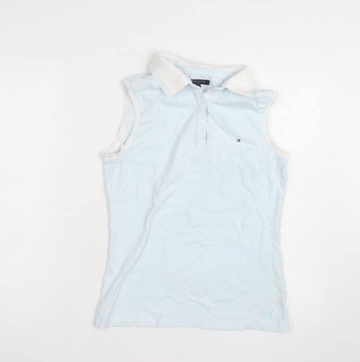 Tommy Hilfiger Women Blue Sleeveless Polo Shirt Size 12